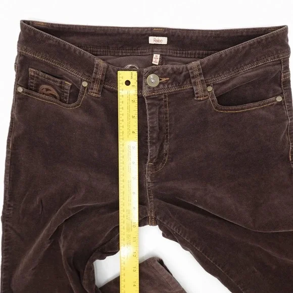 Reba Pants Womens 10 Brown Corduroy Straight Leg Embroidered Back Yoke 5 Pocket - Picture 4 of 11
